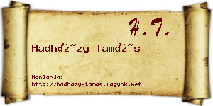 Hadházy Tamás névjegykártya